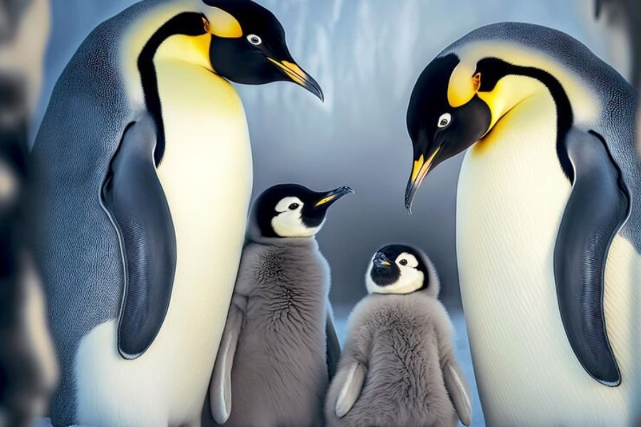 vida familiar dos pinguins